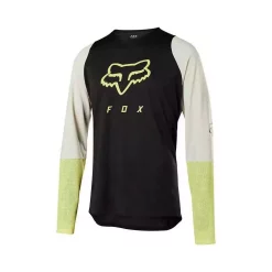Maillot Manches Longues Fox Defend Delta Lunar Noir Jaune