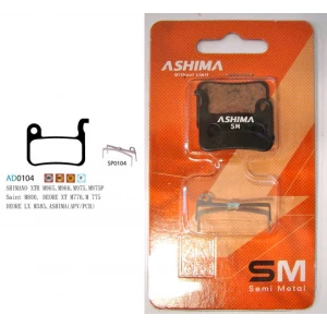 Plaquettes ASHIMA AD0104-SM Semi Metal Shimano Deore LX SLX XT XTR HONE SAINT 3 Plaquettes ASHIMA AD0104-SM Semi Metal Shimano Deore LX SLX XT XTR HONE SAINT